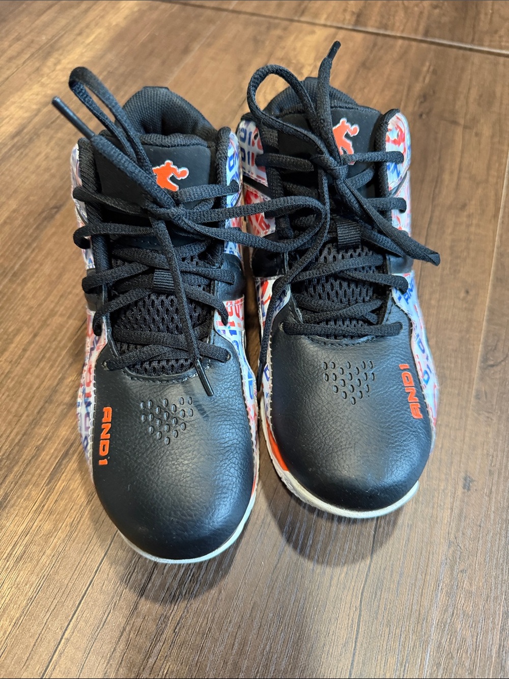 And1 Black and Orange Kids' High-Top‎ Sneakers